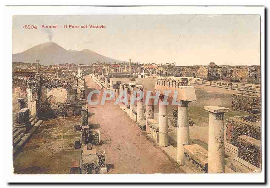Italie Italia Pompei CPA Il Foro col Vesuvio