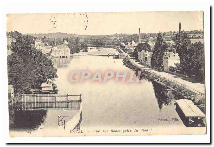 Laval — Vue sur Bootz, prise du Viaduc — J. Sorel, Edit.