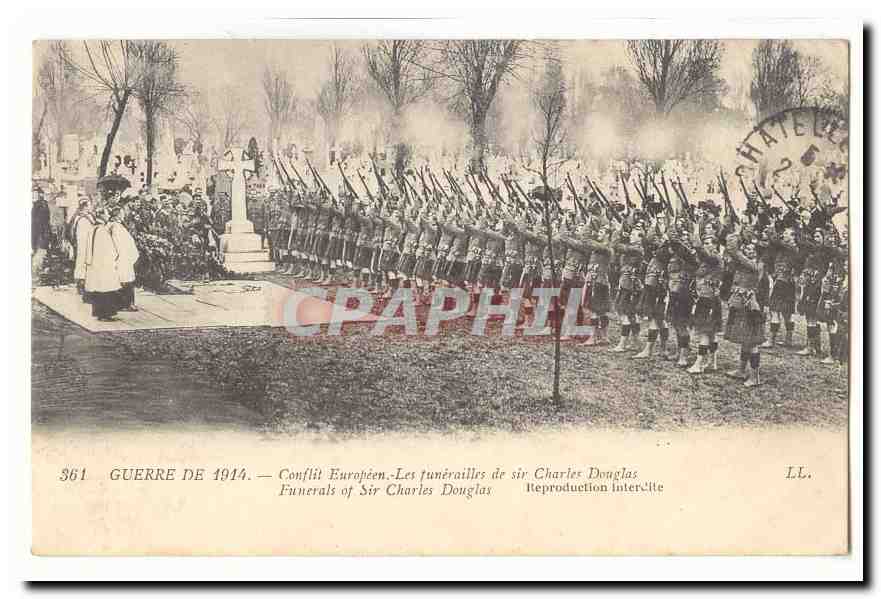 Funérailles de Sir Charles Douglas — Guerre de 1914 — Éditeur LL, n° 361
