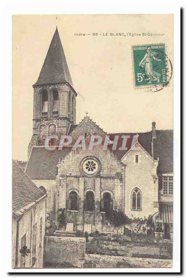 Le Blanc CPA L'eglise St Genitour