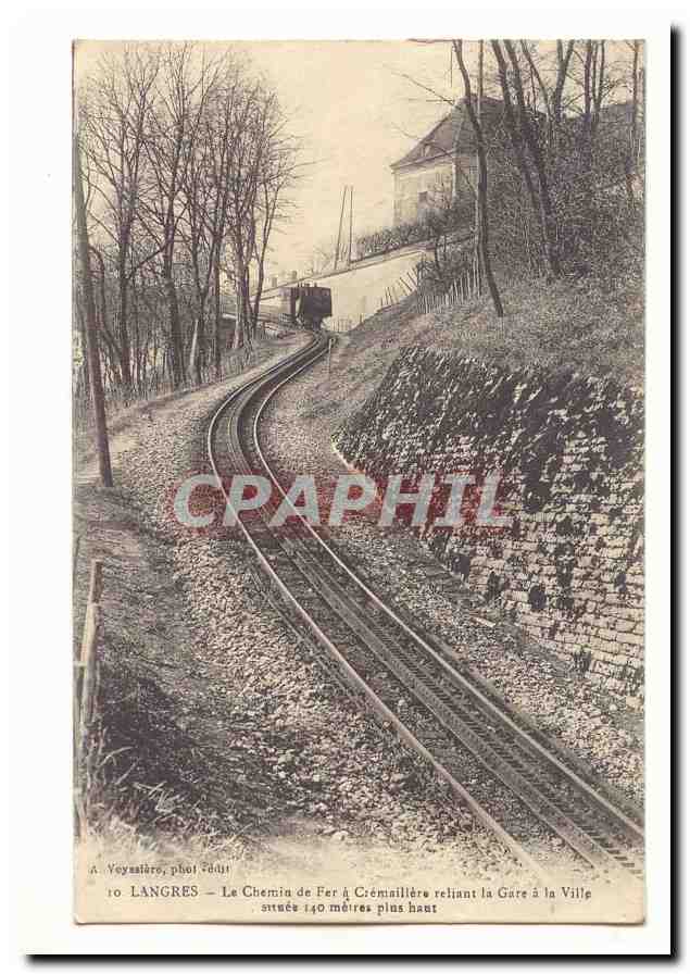 Langres CPA Le chemin de fer a cremaillere reliant la gare a la ville situee a 140 metres plus haut