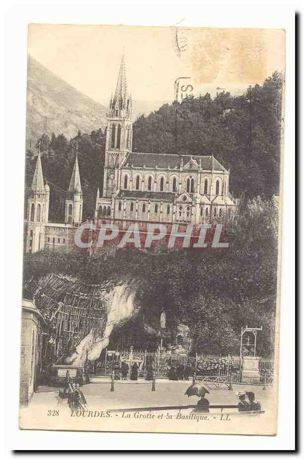 Lourdes CPA La grotte et la basilique