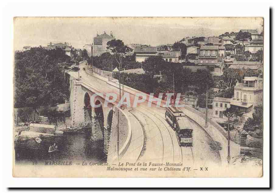 Marseille CPA La corniche Le pont de la fausse monnaie