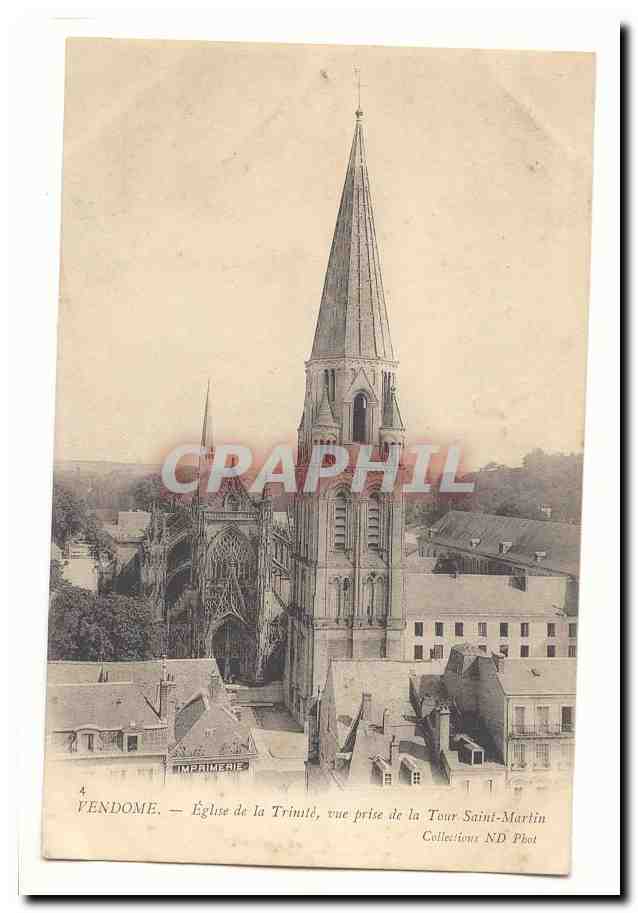 Vendome CPA Eglise de la Trinite vue prise de la Tour Saint Martin