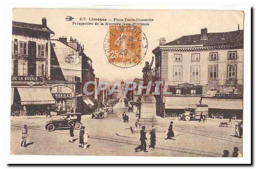 Limeuges — Place Denis-Dussoubis — Perspective de la Norvège Gare d'Orléans