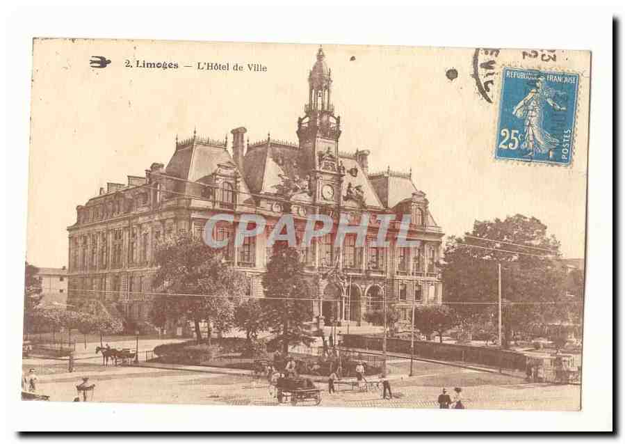 Limoges CPA L'hotel de ville (animee)