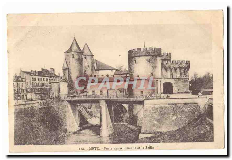 Metz - Porte des Allemands et la Seille — CPM n°110