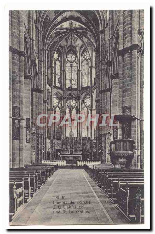 Trier CPA Inneres der Kirche z u Liebfrauen und St Laurentius