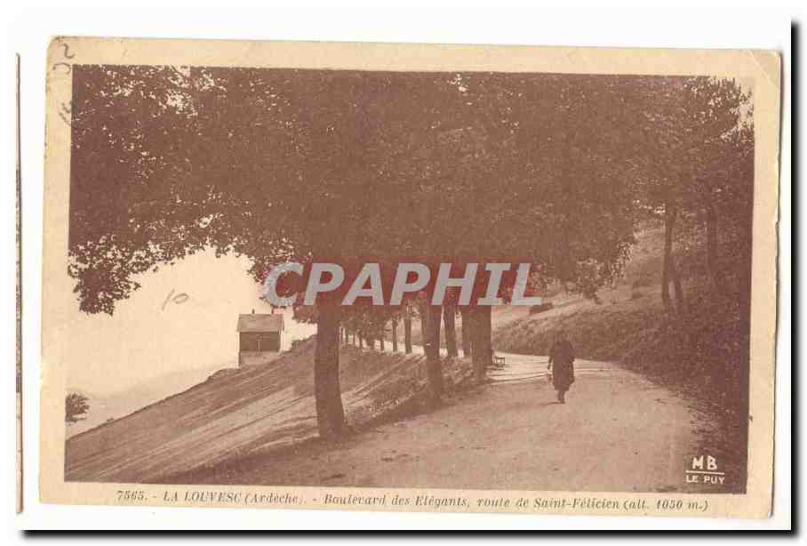La Louvesc (Ardeche) — Boulevard des Élégants, route de Saint-Félicien (alt. 1050 m.) — MB Le Puy