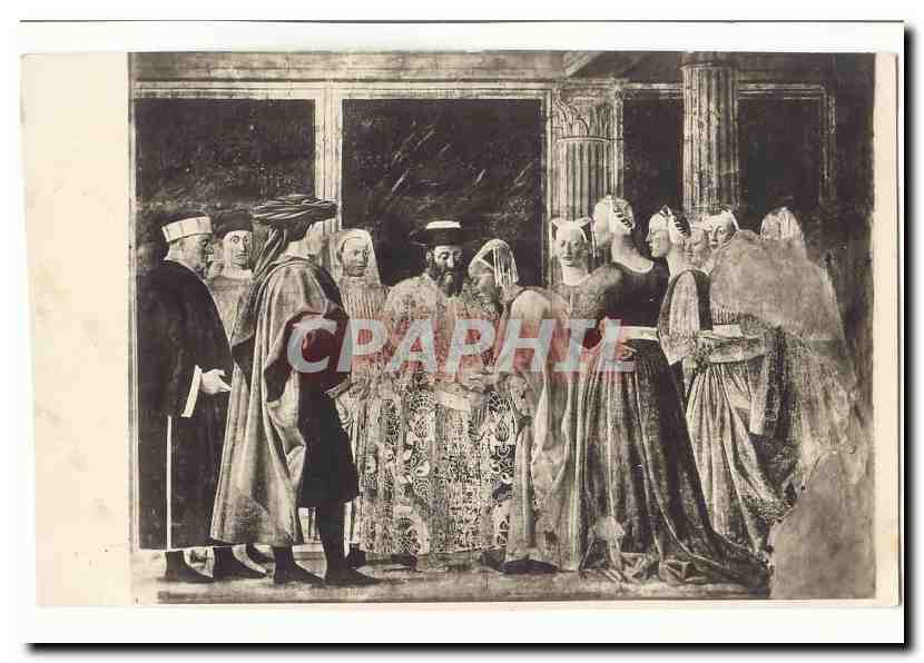 Italie Italia Arezzo CPA Chiesa di S Francesco (Coro) Visita della Regina Saba a Salomone (Piero della Francesca)