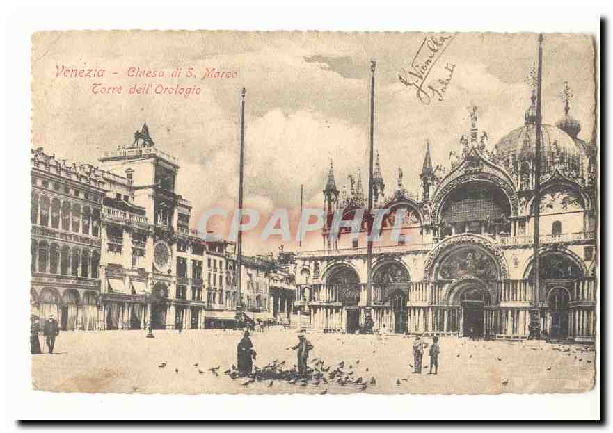 Italie Italia Venezia CPA Chiesa di S MArco Torre dell Orologio