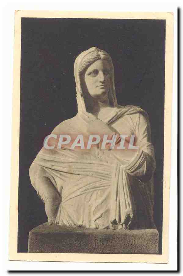 Buste de femme drapée — statue antique — CPAPHIL