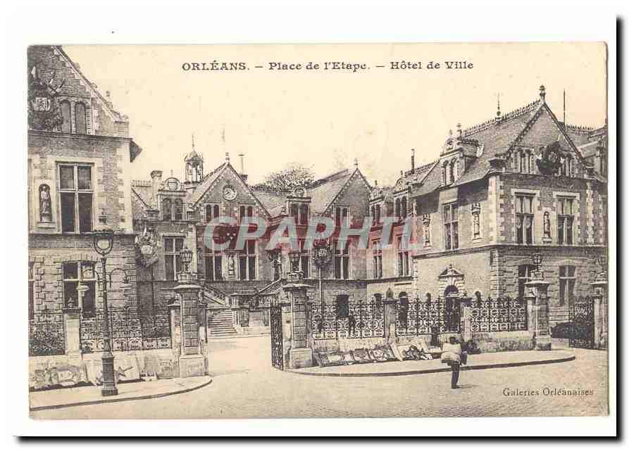 ORleans CPA Place de l'Etape Hotel de ville