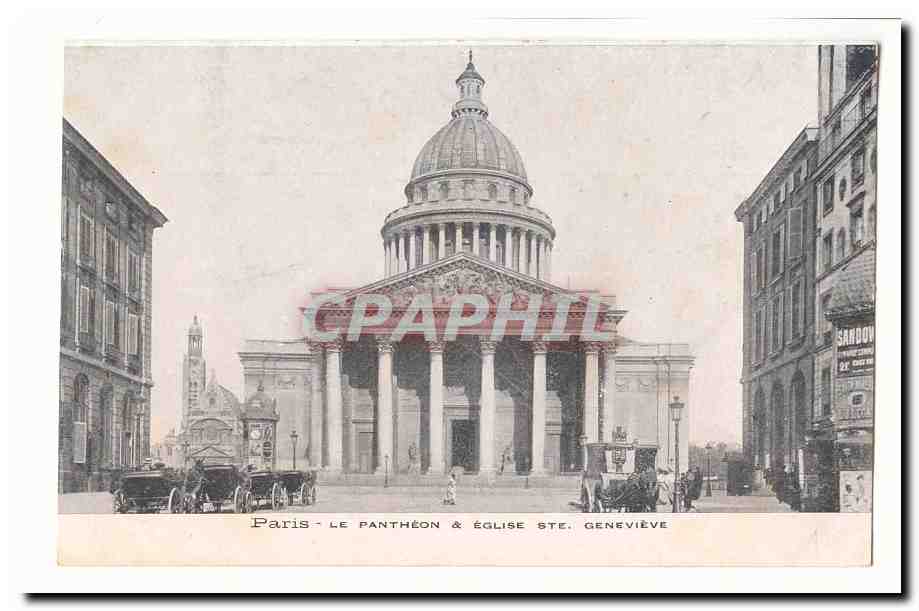 Paris (5eme) CPA Le Pantheon et l'eglise Ste GEnevieve