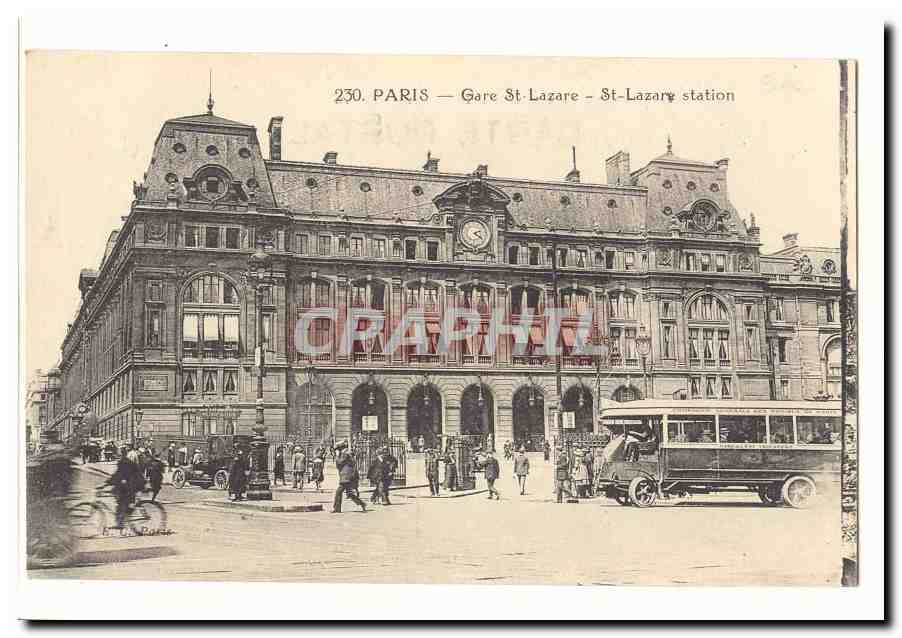 Paris (9eme) CPA Gare St Lazare (autobus)