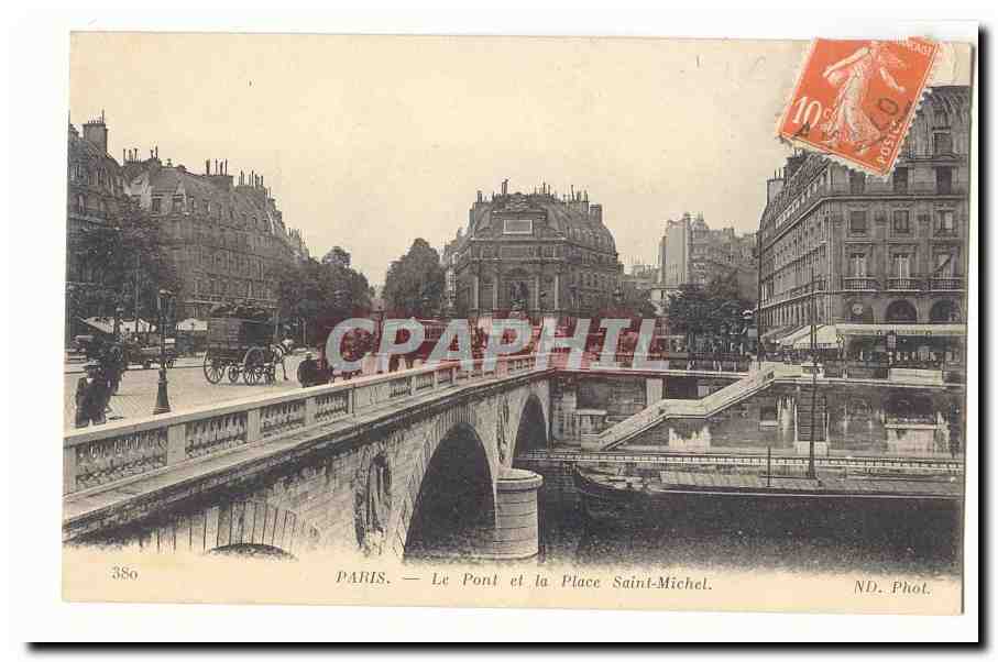 Paris (5eme) CPA Le pont et la place St Michel