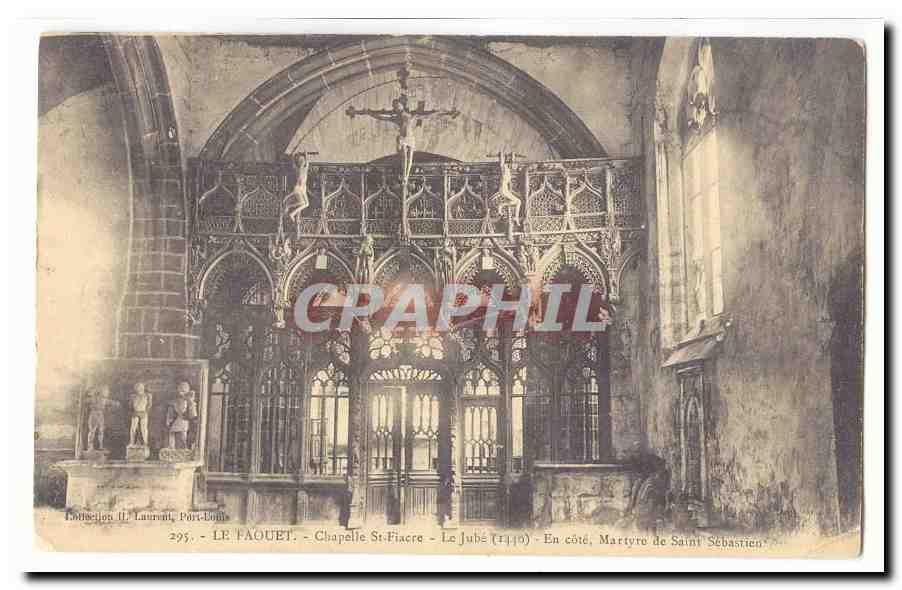 Le Faouët - Chapelle Saint-Fiacre - Le jubé (1440) - En côté, Martyre de Saint Sébastien