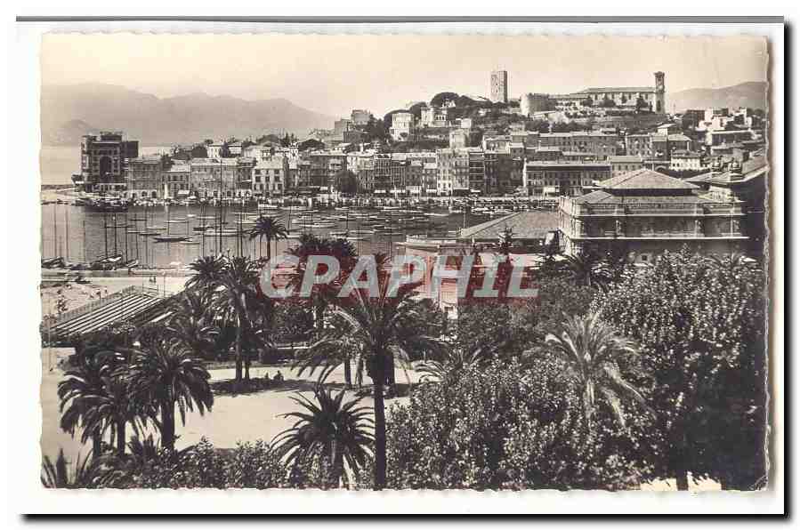 Cannes CPA Le port et le Mont Chevalier