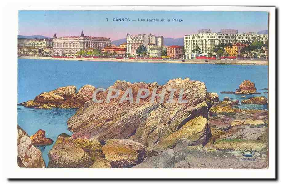 Cannes CPA Les hotels et la plage