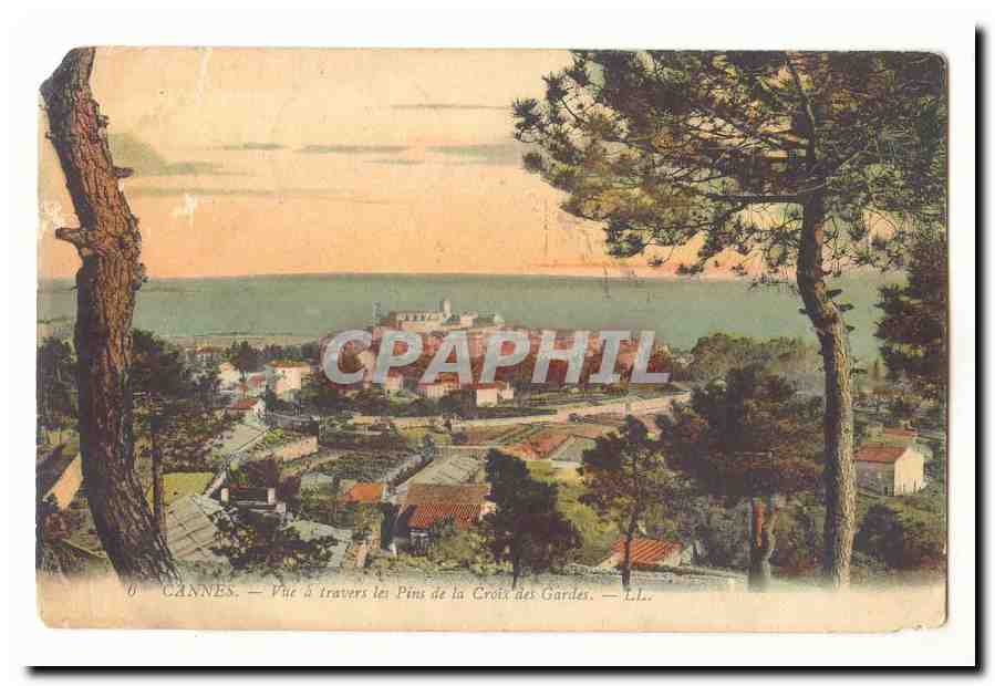 Cannes CPA Vue a travers les Pins de la CRoxi des Gardes