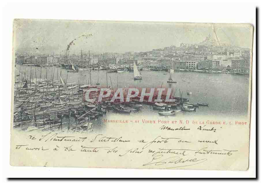 Marseille CPA Le vieux port et ND de la garde