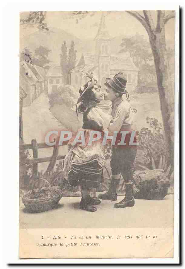 CPA Elle Tu es un menteur je sais que tu as remarque la petite princesse (enfants)