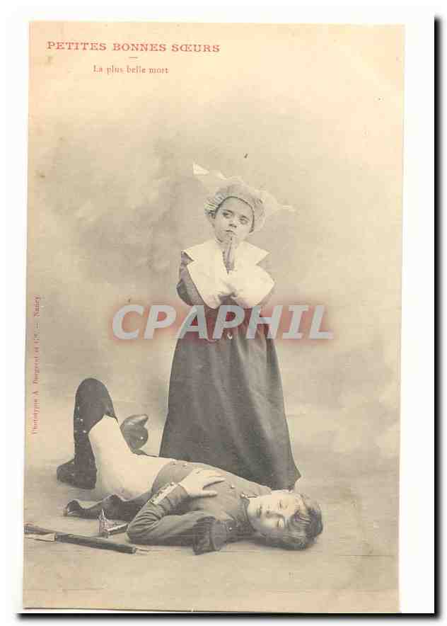 Petites bonnes soeurs CPA La plus belle mort (enfants)