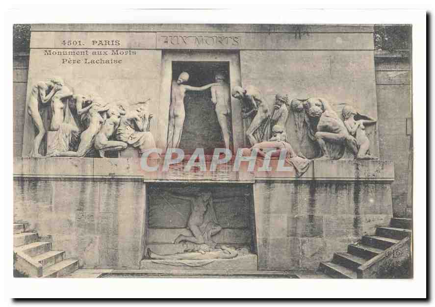 Paris CPA Monument aux morts Pere Lachaise