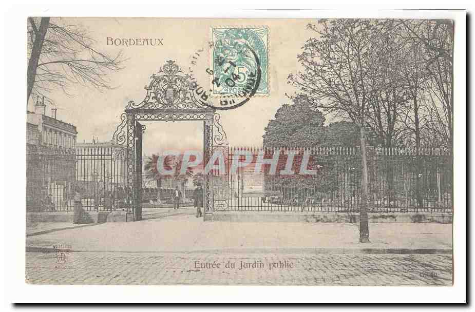 Bordeaux CPA entree du jardin public