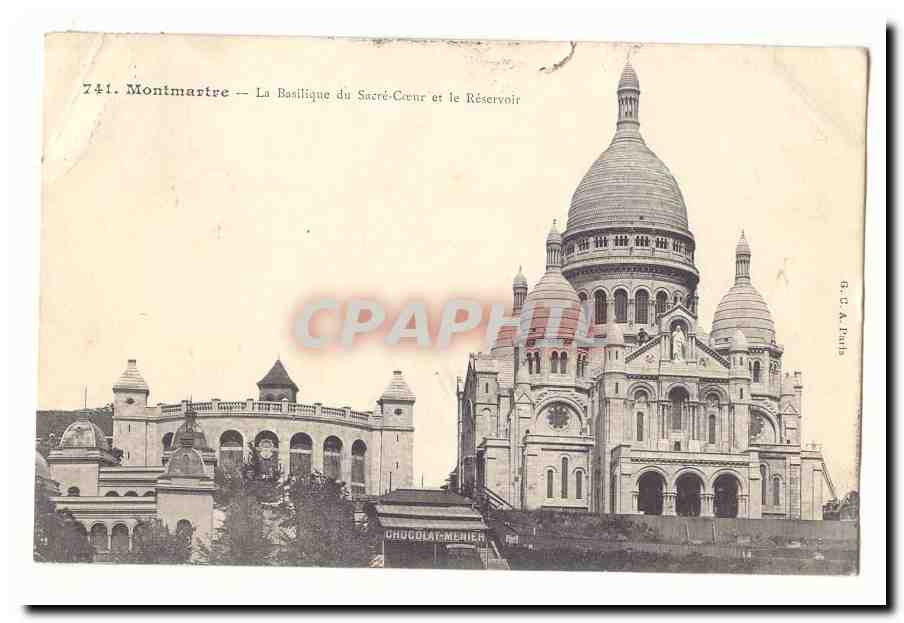 Paris (18eme) CPA Montmartre La basilique du Sacre Coeur et le Reservoir
