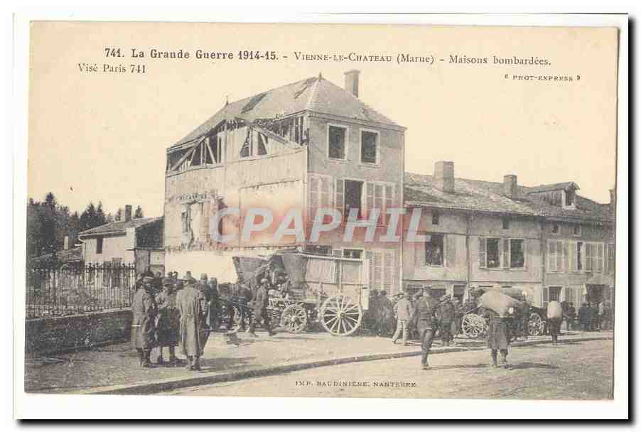 Vienne-le-Château (Mathe) — Maisons bombardées — IMP. MACDINIE, NANTERRE