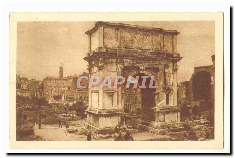 Italie Italia Roma CPA rco Trionfade di tito con vist del Foro Romano (arc de triomphe)