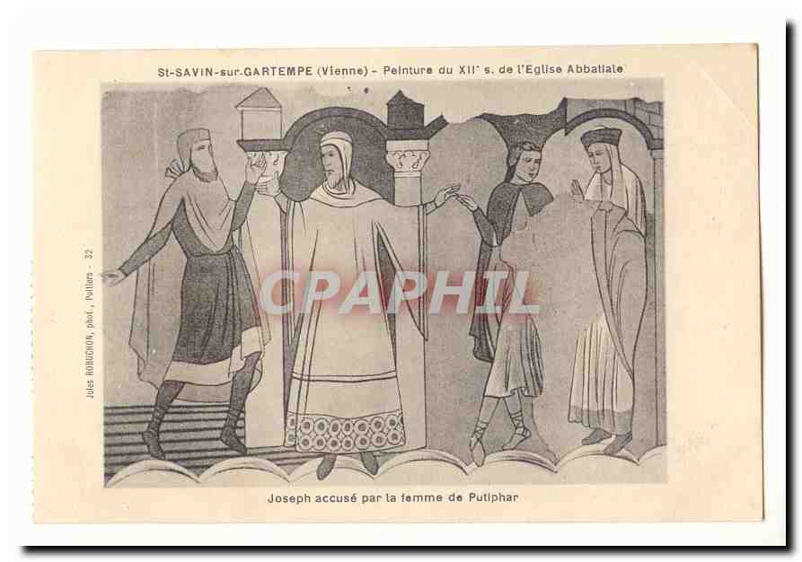 St Savin sur Gartempe CPA Peinture du 12eme de l´eglise abbatiale joseph accuse par la femme de Putiphar