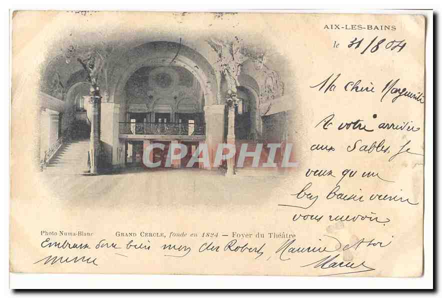 Aix les Bains CPA Grand cercle fonde en 1824 Foyer du theatre