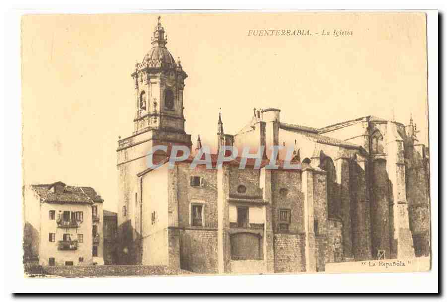 Espagne Espana CPA Fuenterrabia La iglesia