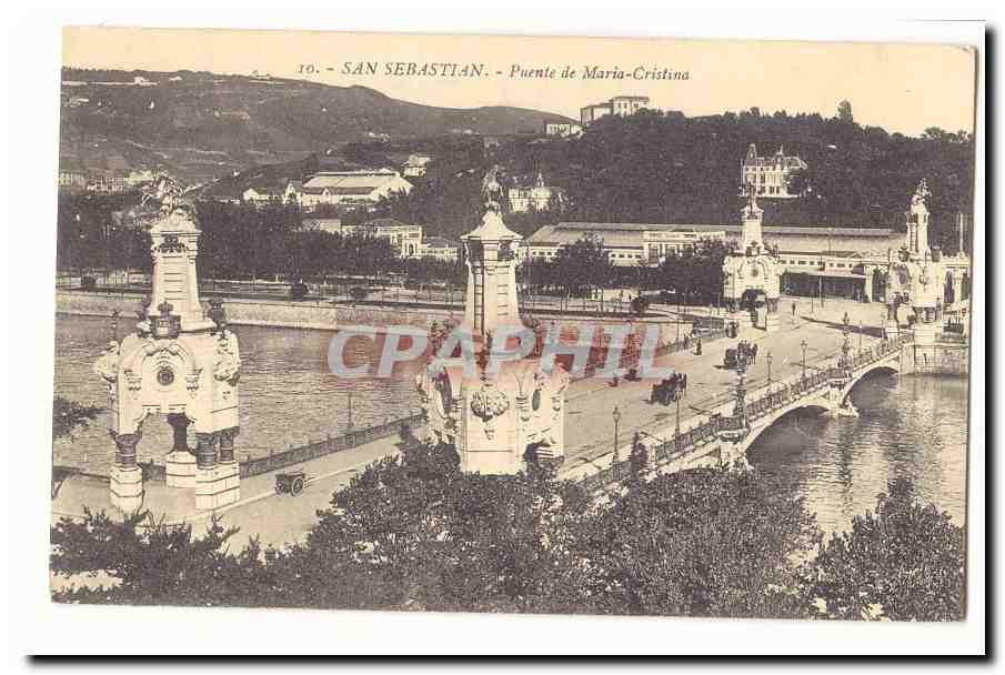 Espagne Espana CPA San Sebastian Puente de Maria Cristina
