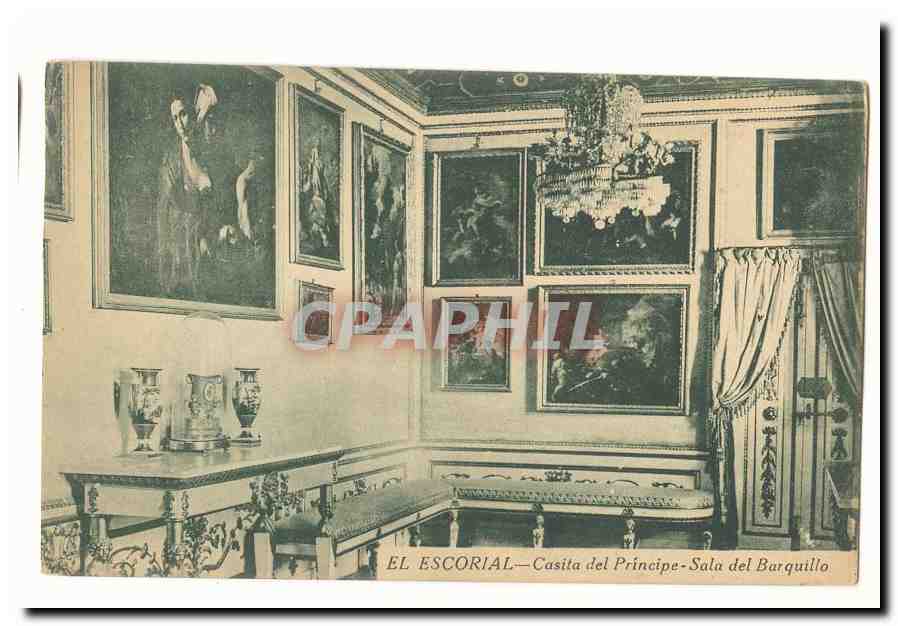 Espagne Espana CPA El Escorial Casita del Principe Sala del Barquillo