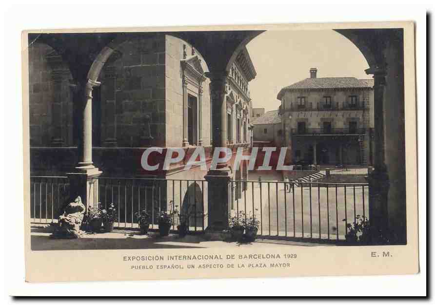 Espagne Espana CPA Exposicion internacional de Barcelona 1929 Pueblo espanol un aspecto de la playa mayor