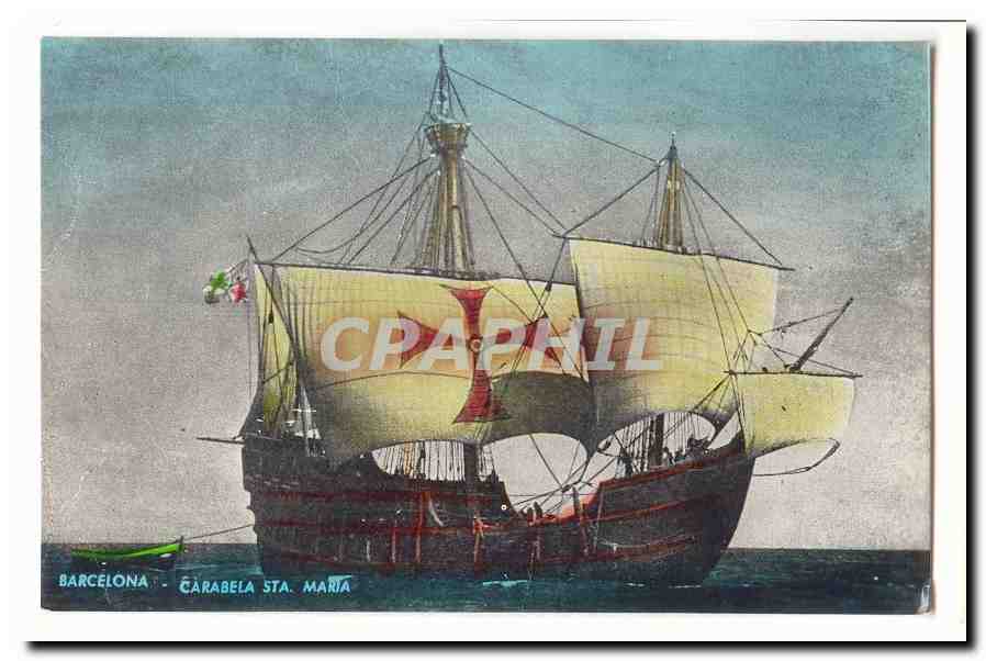 Espagne Espana CPA Barcelona Caravela Sta Maria (bateau ship)