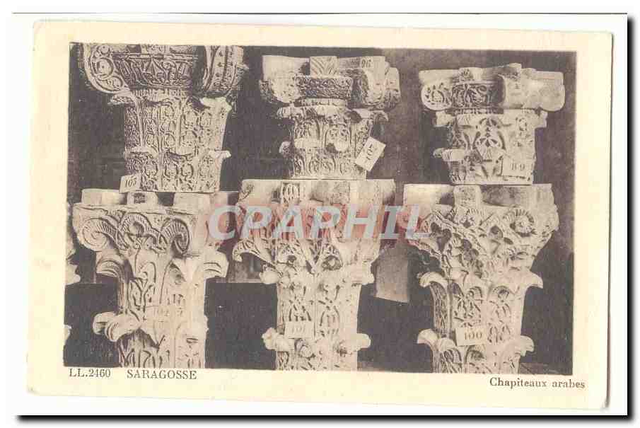 Espagne Espana CPA SAragosse Chapiteaux arabes