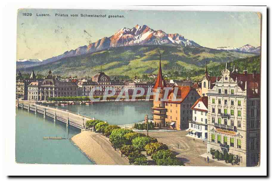 Suisse CPA Luzern Pilatus vom schweizerhof gesehen