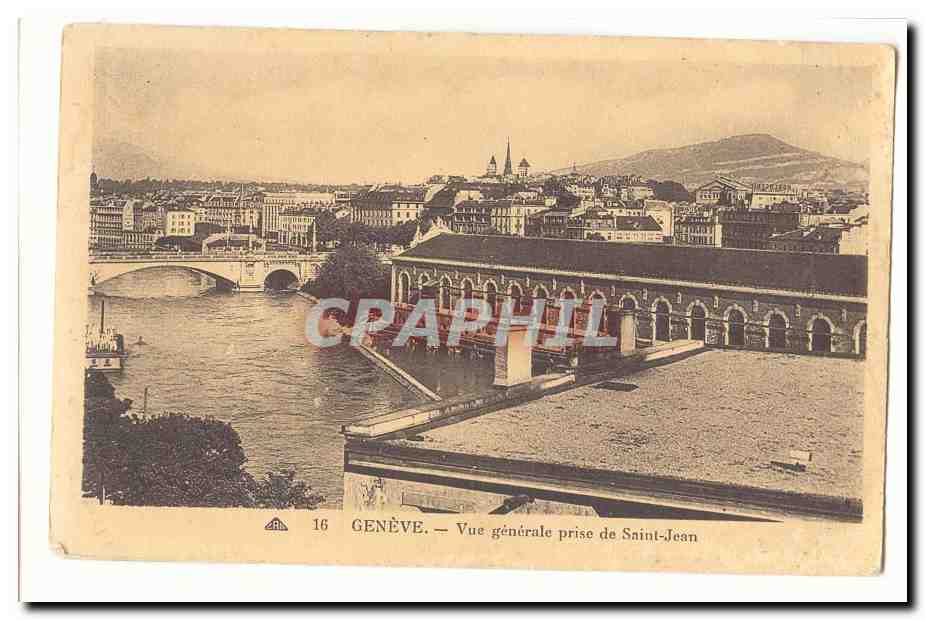 Suisse CPA Geneve Vue generale prise de Saint Jean