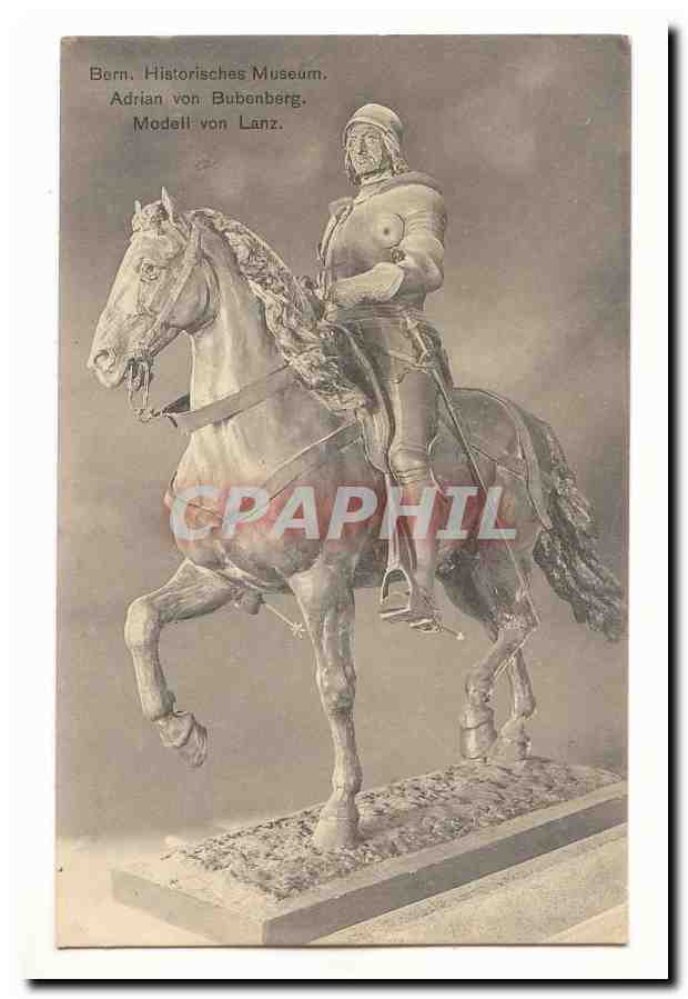 Suisse CPA Bern Historisches Museum Adrian von Bubenberg Modell von Lanz (chevalier)