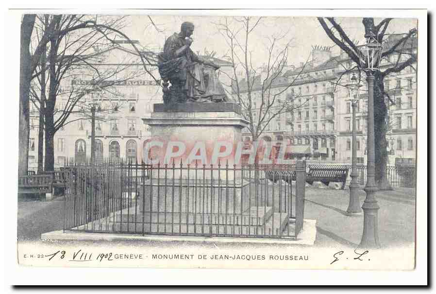 Suisse CPA Geneve Monument de Jean Jacques Rousseau