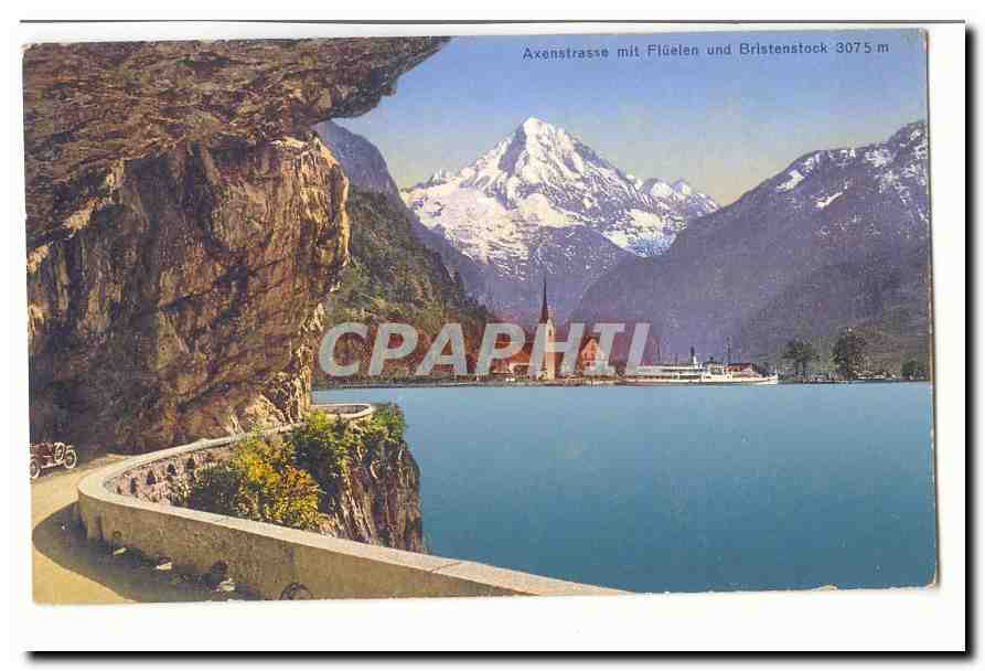 Suisse CPA Axenstrasse mit Fluelen und Bristestock