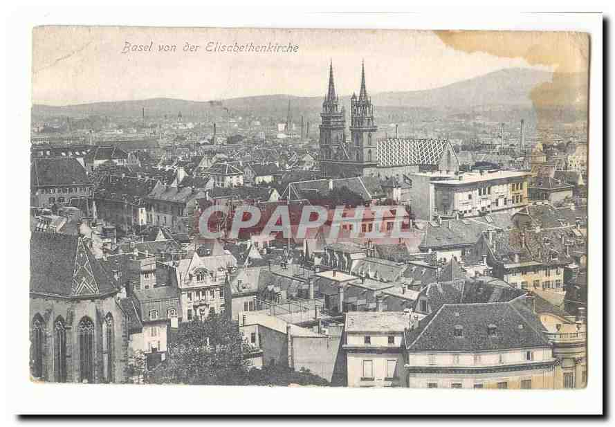 Suisse CPA Basel von der Elisabethenkirche