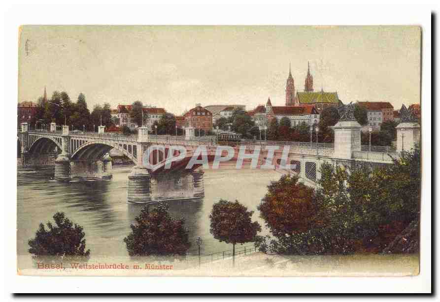 Suisse CPA basel Wettsteinbrucke m Munster