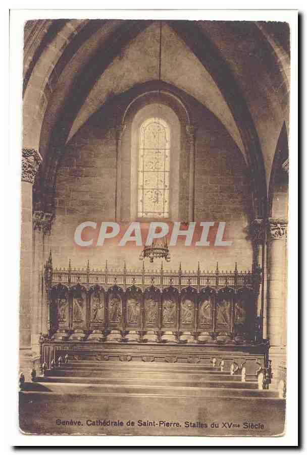Suisse CPA Geneve Cathedrale de Saint Pierre Stalles du 15eme