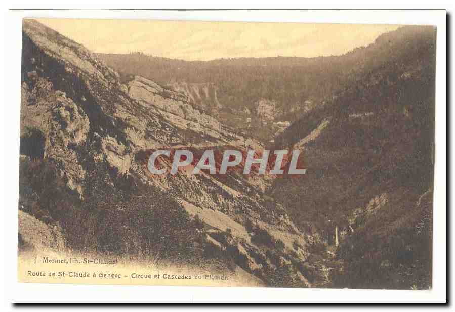 Suisse CPA Route de St Claude a Geneve Cirque et cascades du Flumen