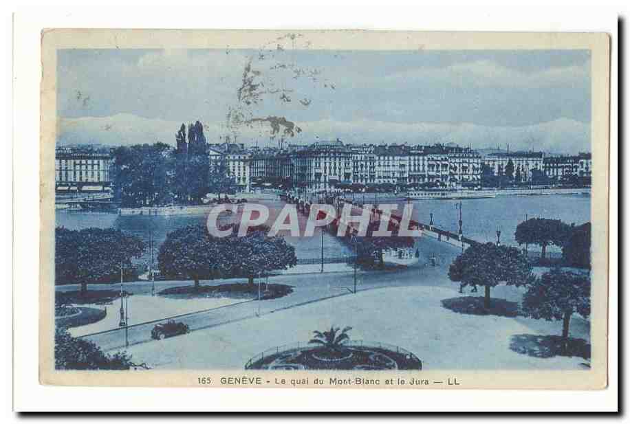 Suisse CPA Geneve Le quai du Mont Blanc et le Jura